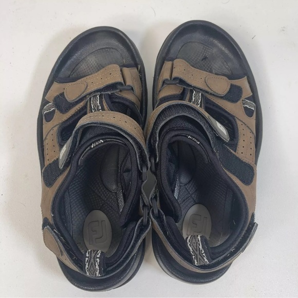 Footjoy Golf Sandals Mens Size 8 M Brown Adjustable Straps w/ Spikes 45493 - Picture 4 of 8
